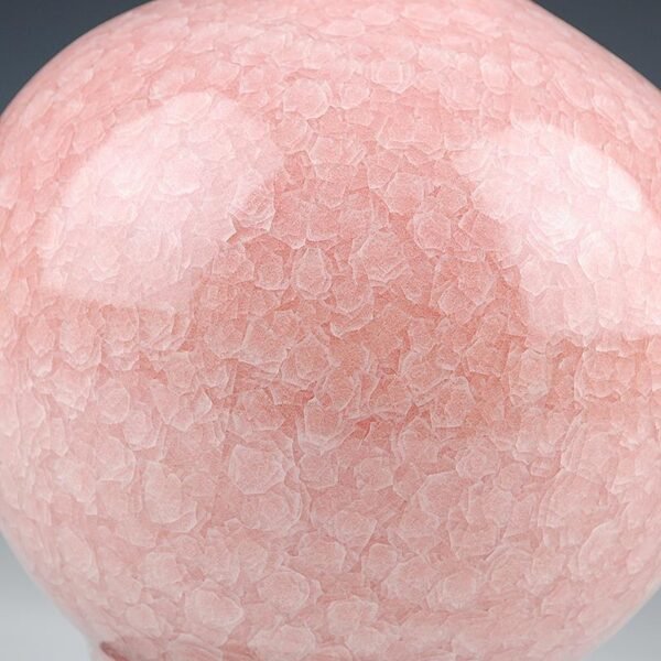Handcrafted Jingdezhen Pink Cracked Glaze Ornamental Vase – Chinese Ceramic Art for Elegant Home Decor - Image 5