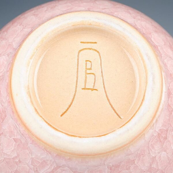 Handcrafted Jingdezhen Pink Cracked Glaze Ornamental Vase – Chinese Ceramic Art for Elegant Home Decor - Image 4