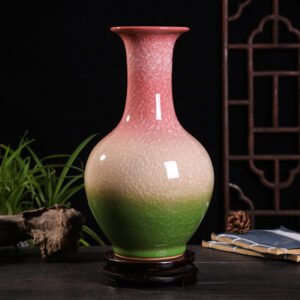 Jingdezhen Jade Ice-Crack Glaze Colorful Ceramic Vase Collection – Chinese Home Decor Art