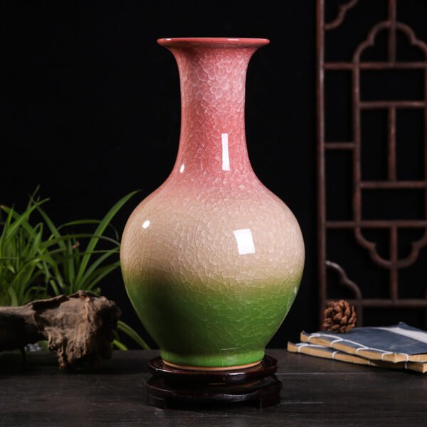 Jingdezhen Jade Ice-Crack Glaze Colorful Ceramic Vase Collection – Chinese Home Decor Art
